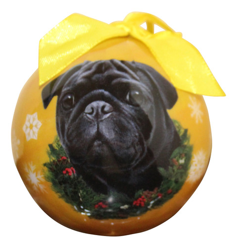 Bola De Navidad De Pug Ornamento A Prueba De Roturas