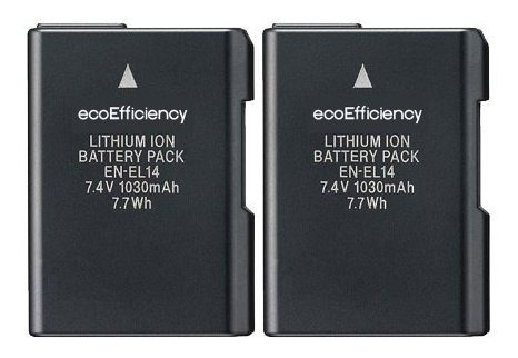 Ecoefficiency Juego 2 Bateria El14 El14a Para Camara