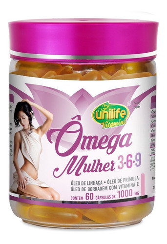 Ômega Mulher 3-6-9 Óleo De Linhaça Prímula Borragem Unilife