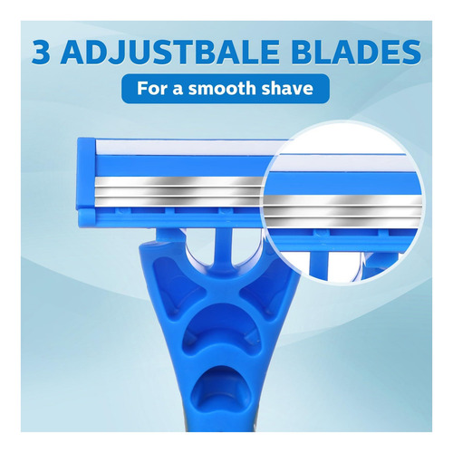 Leriton 50 Pcs Tres Cuchillas Razoras Desechables Para 3 Un