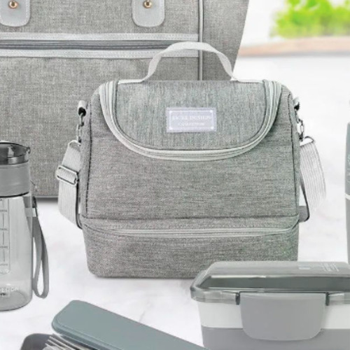 Bolsa Térmica Marmita Lancheira Com 2 Compartimentos E Alça