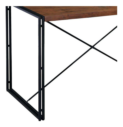 Conjunto De Mesa Wooden Com 4 Cadeiras Preto E Ipê Cor marrom médio