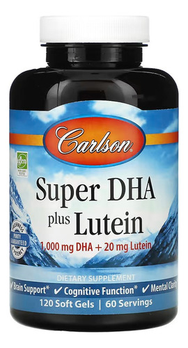 Carlson Labs Super Dha Plus 1000mg, Luteina 20mg 120caps Sabor Sin Sabor