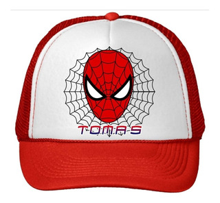 Gorras Fiestas Niños Spiderman Hombre Araña Personalizadas