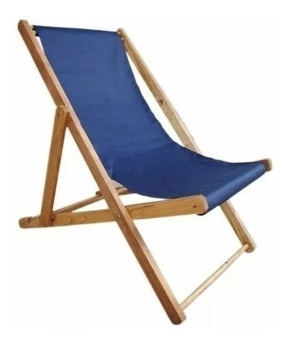 Imagen 2 de 9 de Set 2 Reposeras Madera Lona Plegable Para Pileta Playa Patio