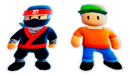 Cartel Figuras Deco 45cm Stumble Guys X2u