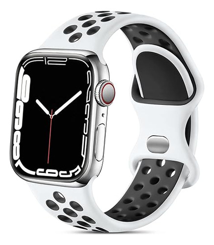 Correa Deportiva P/apple Watch 38-40-41mm Blanco/negro M/l