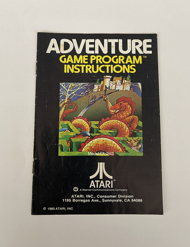 Cartucho De Atari Adventure + Manual + Caixa Reprodução (Usado)