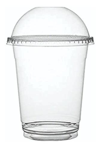 Vasos Desechables Transparentes Tapa Domo Popote 12 Oz 50 P