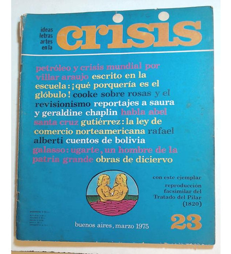 Revista Crisis Ideas Letras Y Artes 23 Fecha Marzo 1975