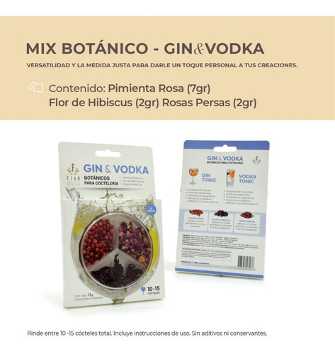 Imagen 2 de 9 de Combo Botanicos Para Gin Vermut Y Vodka Cocteleria Mix Fika