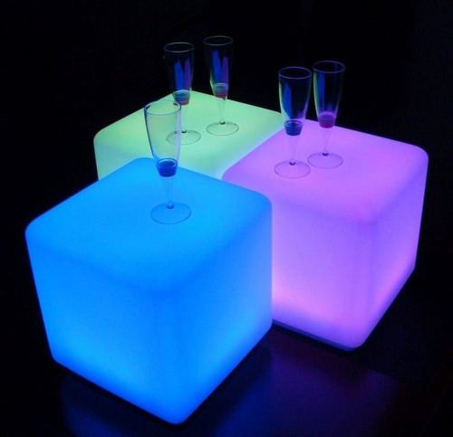 Cubo Puff Led 40 X 40 