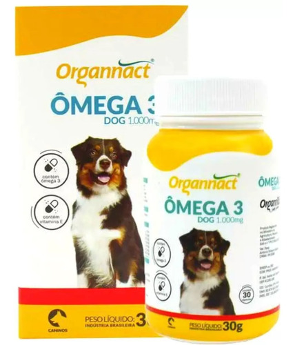 Suplemento Ômega 3 Dog 1000mg 30 comprimidos Organnact