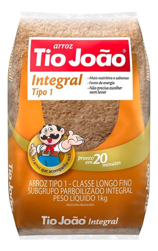 Arroz Integral Parboilizado Tio João 1kg