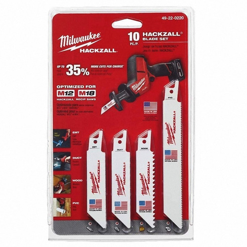 Juego De 10 Hojas De Sierra Sable Milwaukee 4922-0220