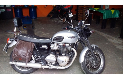 Sissy Bar Com Bagageiro Bonneville T120 Cromado V2 Custom