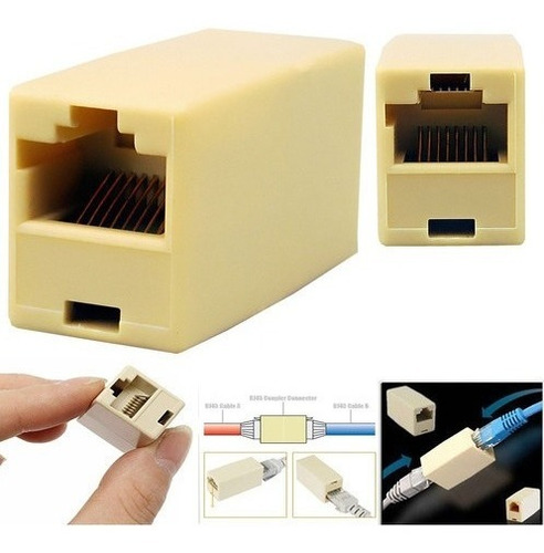 Adaptador Emenda Cabo De Rede Internet Extensão Fêmea Rj45