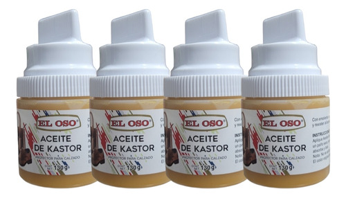 4 Aceites De Castor Calidad Premium Para Calzado De Piel 