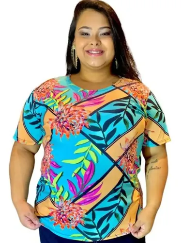 Kit 3 Blusa Feminina Malha Fria Estampada Tradicional Barato | Frete grátis