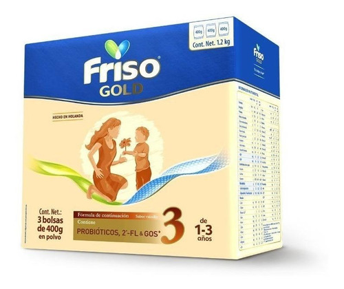 Leche de fórmula en polvo Friso Gold 3 en caja x 3 unidades de 1.2kg - 12 meses a 3 años