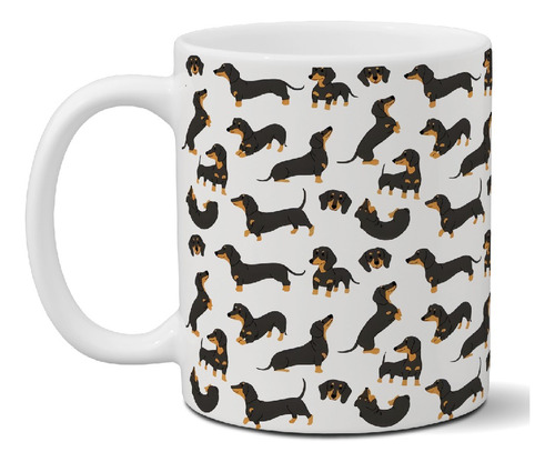 Taza De Cerámica Perro Salchicha Full Color Exclusiva Art Ts