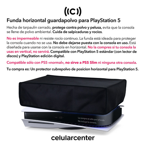 Funda De Protección Cubrepolvo Para Ps5 Play 5 Horizontal