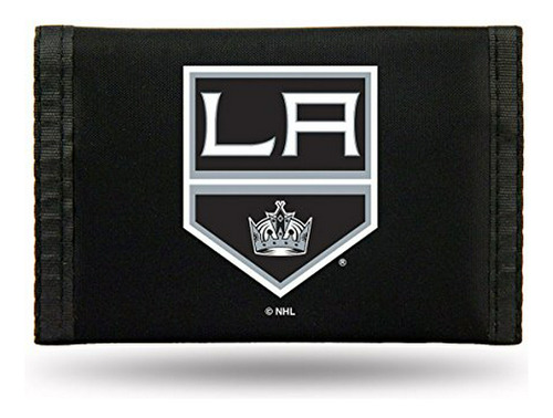 Billetera Nylon Los Angeles Kings, Negra, Grande.