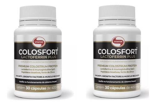 Kit 2 Colosfort Lactoferrin Plus 30 Cápsulas Vitafor