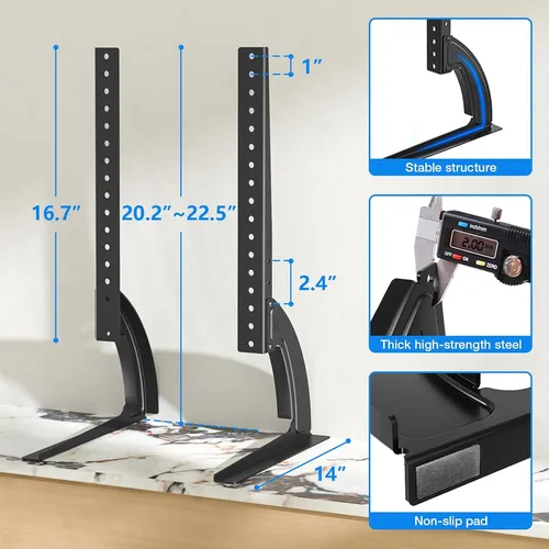 Rfiver Universal Table Top Tv Stand Base Tv Legs With Hei...