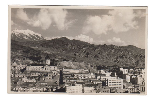 Bolivia Antigua Postal Vista De La Ciudad De La Paz Vintage