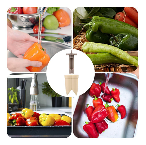 2pcs Pepper Deseeder, 2 En 1 Corer De Frutas Y Pimienta, De