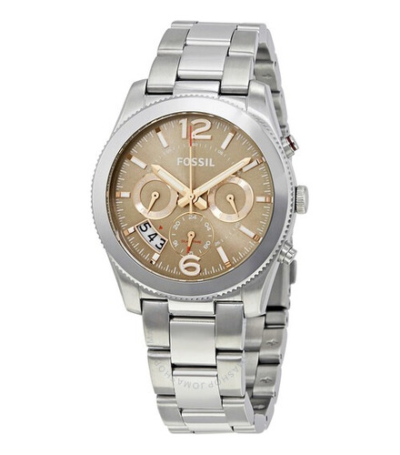 Reloj Fossil Perfect Boyfriend Crono Acero Fondo Taupe Mujer