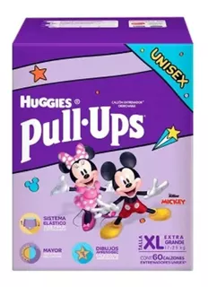 Calzón Pañal Huggies Pull Ups Extra Grande 60 Piezas Unisex6