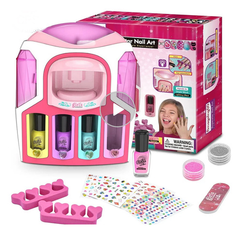 Kit Esmaltes Con Secador, Decora Y Diseña Uñas, Juguete Niña