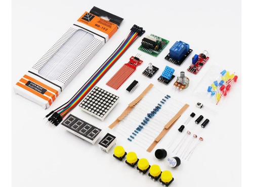 Kit Uno R3 Maker 100pcs + Protoboard Rele Compativel Arduino