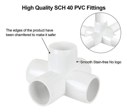 Conector De Tubo De 4 Vías, 10 Piezas, Codo De Pvc, Juego De
