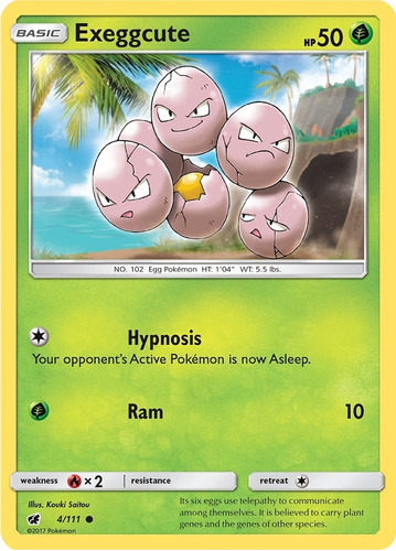 Cartas Pokemon Exeggcute 4/111 Español Crimson Invasion Cin