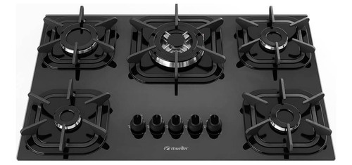 Cooktop Mueller Tripla Chama 5 Bocas Bivolt Preto