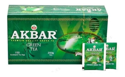 Té Verde Clásico En Sobre Akbar 100 Bolsas 100% Original