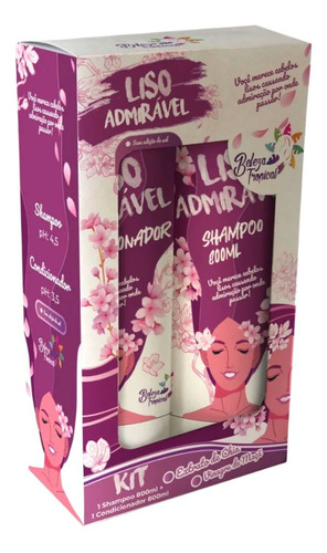 Kit Shampoo E Condicionador 800ml Liso Admirável Tropical