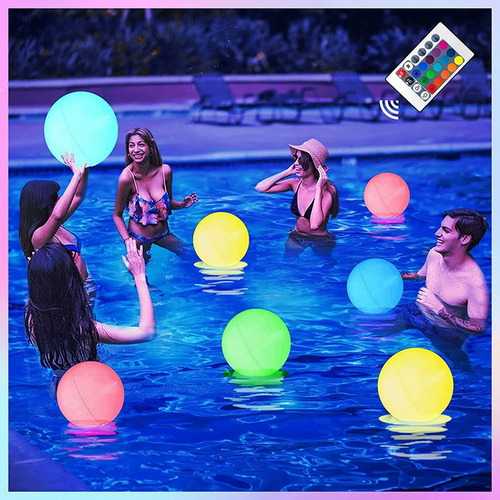 Con Luz Led Verano Pileta Pelota Inflable Playa 60cm