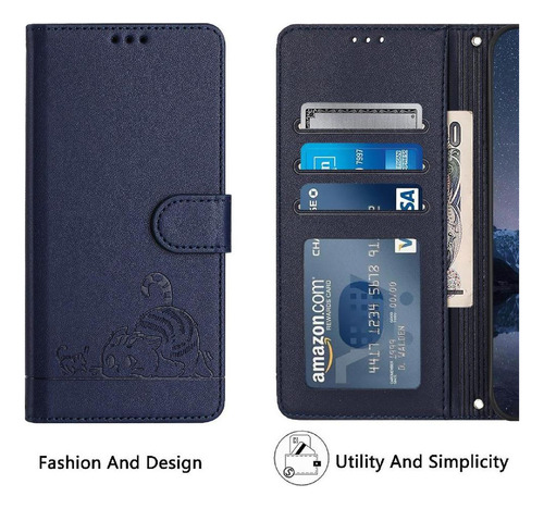Funda For Motorola Edge 50 Fusion Cat Rfid Cartera Flip