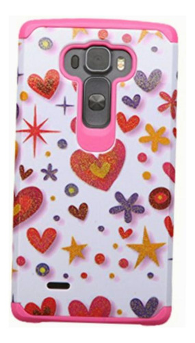 Funda LG Ls996 (g Flex 2), Rosado/blanco Color Rosa Chicle Liso
