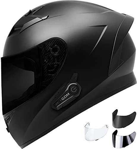 Casco De Motocicleta Bluetooth Con Escudos Transparentes