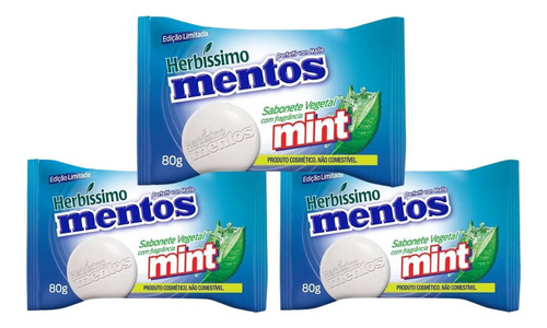 Kit Sabonete Vegetal Herbissimo Mentos Mint 80g C/3