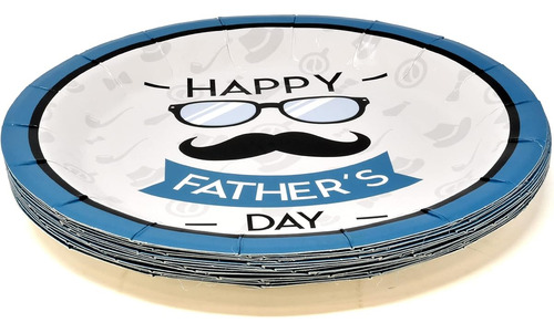 Juego Vajilla Desechables Para Fiesta Feliz Dia Del Padre Blanco Azul Negro Feliz Día Del Padre Papá