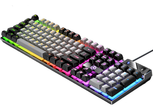 Teclado Mecánico Para Juegos Con Cable, Rgb Retroiluminado
