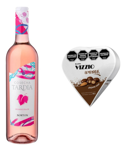Cosecha Tardía Vino Rosado Dulce + Vizzio Corazon Almendras