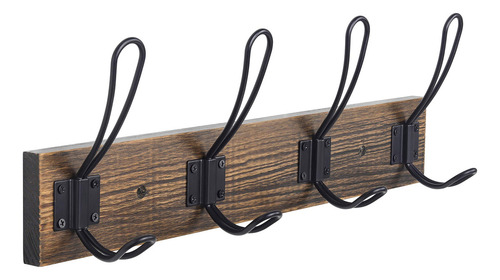 Perchero De Pared Homagic Rústico 4 Ganchos Madera Pino