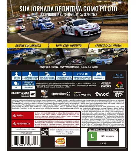 JOGO PROJECT CARS 3 - PS4